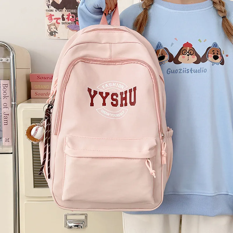 Yalu Pu Backpack Unisex White/Black/Pink/Red/Blue-16