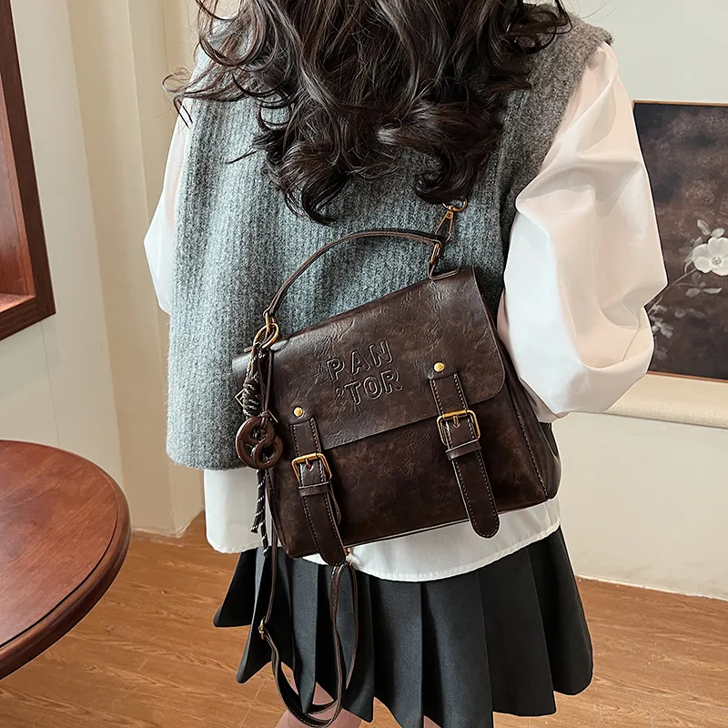Yalu PU Backpack Regular Women's White/Black/Coffee/Brown-18