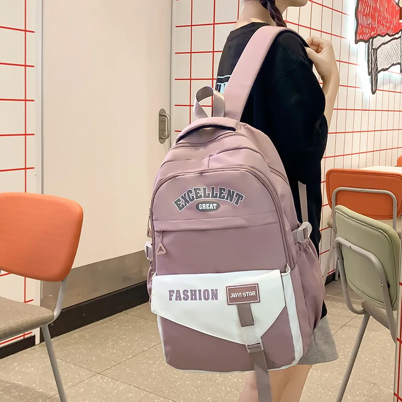 Yalu Nylon Backpack Unisex Black/Orange Red/Coffee/Green/Blue/Pink-29