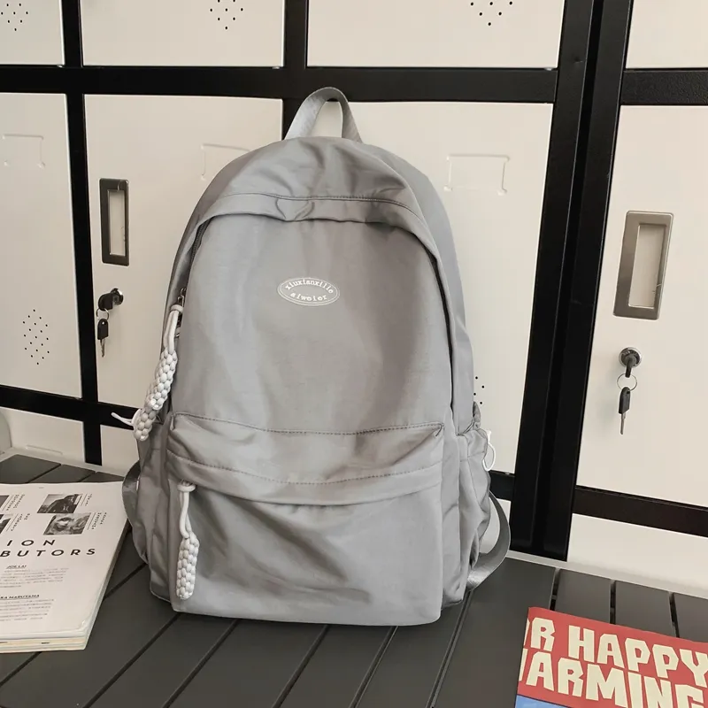 Yalu Nylon Backpack Regular Unisex Gray/Black/Light Green/Green/Pink-2