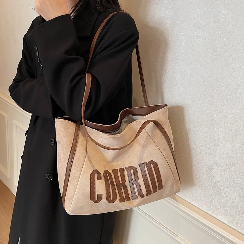 Yalu Suede Underarm Shoulder Bag Women's Black/Khaki/Coffee/Brown-9