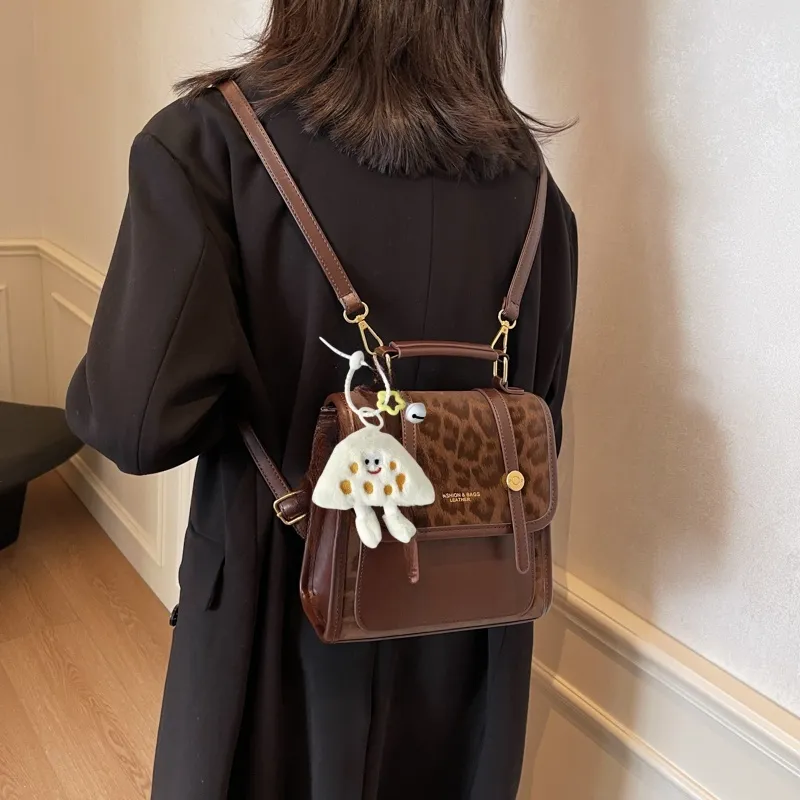 Yalu PU Backpack Women's Light Brown/Dark Brown/Coffee-10