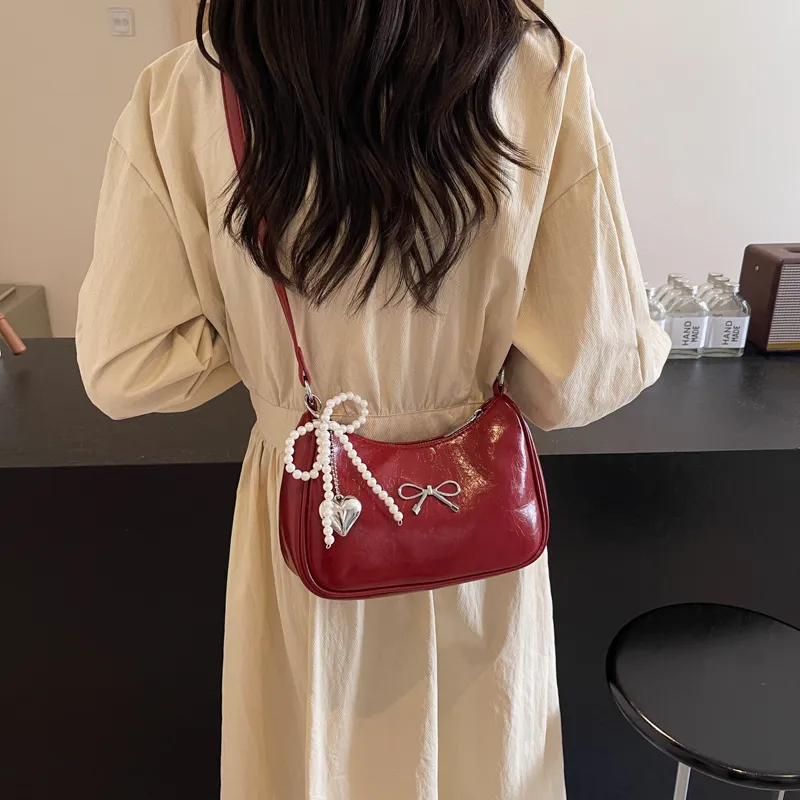 Yalu PU Shoulder Bag, Crossbody Bag Women's Ecru/Silver/Black/Red/Brown-23