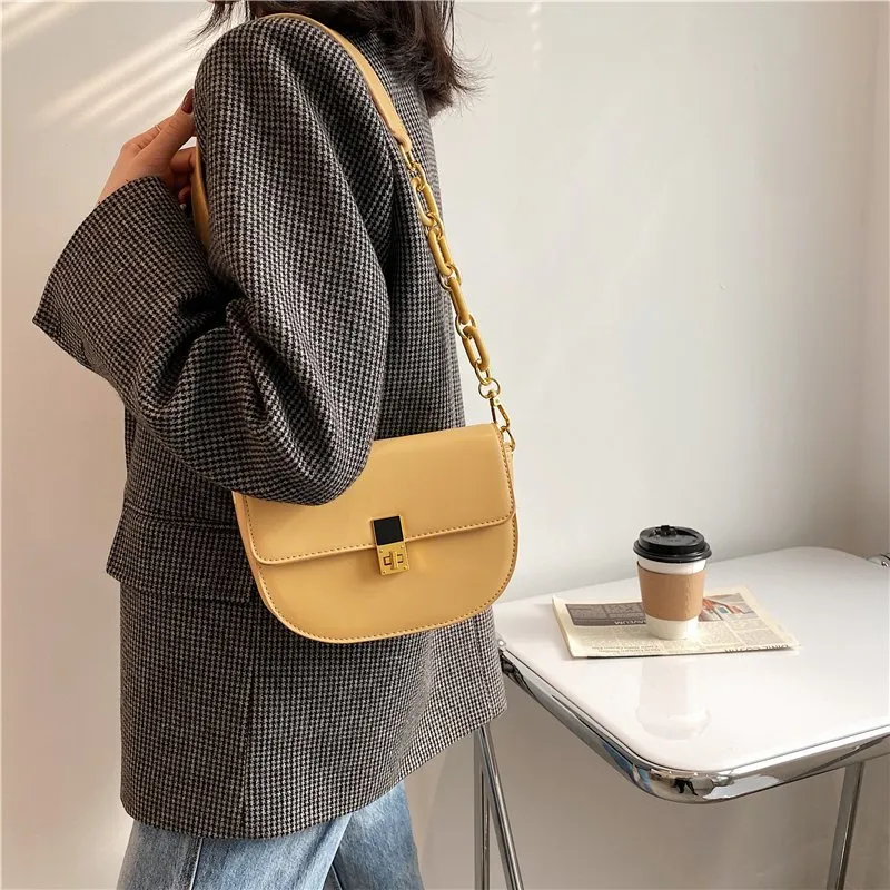 Yalu PU Shoulder Bag, Crossbody Bag Regular Women's Khaki/White/Black/Gray/Yellow/Green-32
