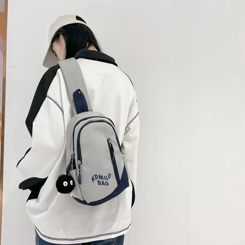 Yalu Nylon Sling Bag Regular Unisex Gray/Black/Pink/Burgundy/Blue-34