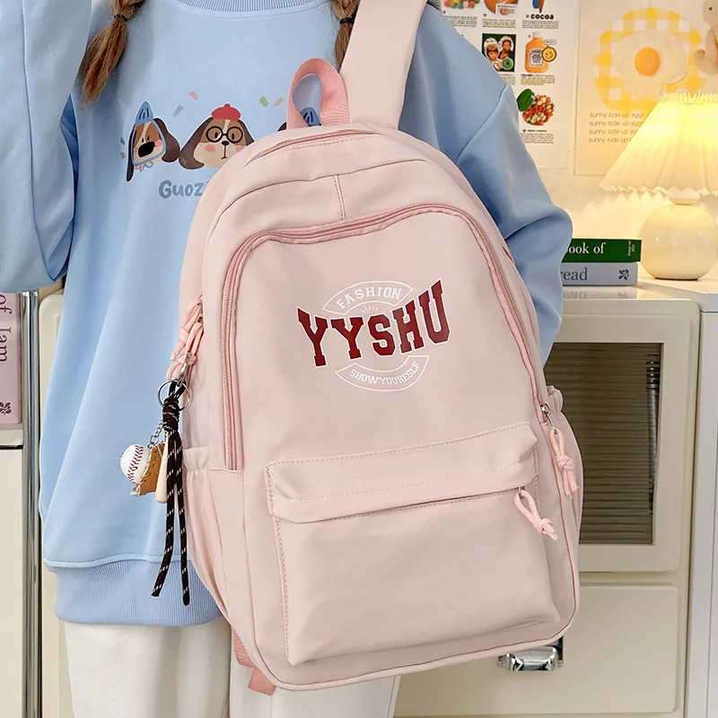 Yalu Pu Backpack Unisex White/Black/Pink/Red/Blue-15