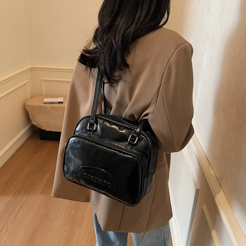 Yalu PU Backpack Shoulder Bag Regular Women's White/Black/Blue/Pink-9