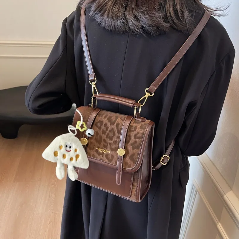 Yalu PU Backpack Women's Light Brown/Dark Brown/Coffee-9