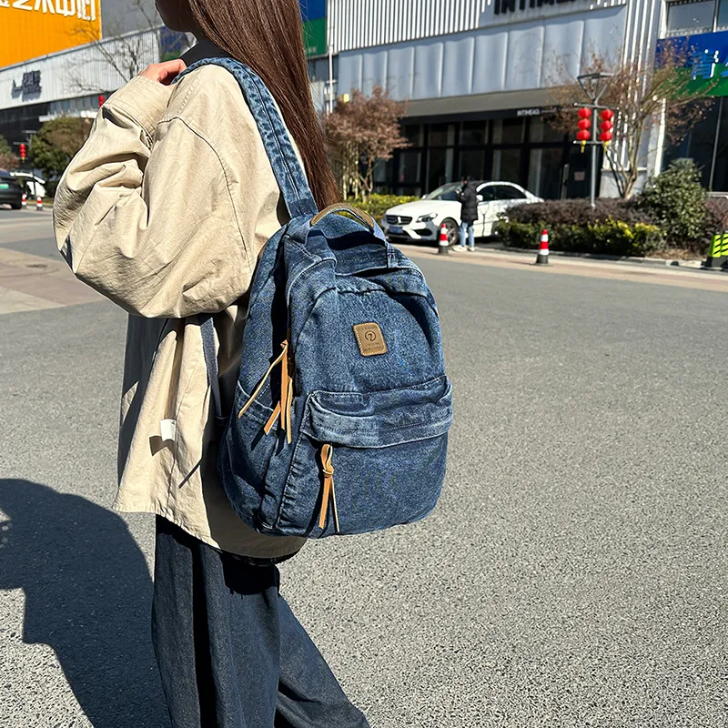Yalu Nylon Backpack Unisex Blue/Black/Light Blue-1