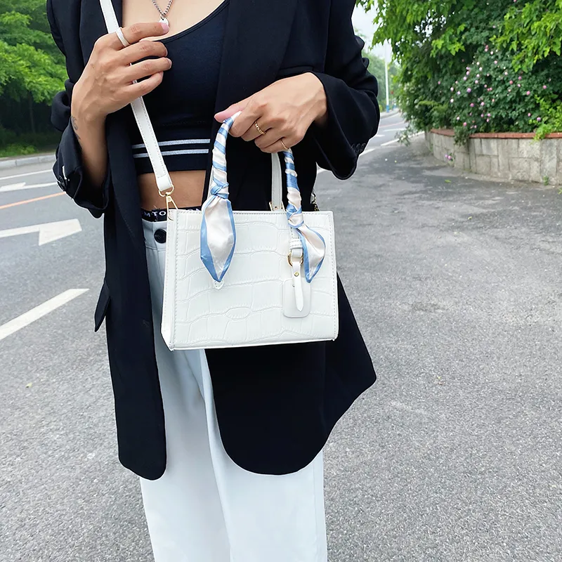 Yalu PU Shoulder Bag, Crossbody Bag, Handbag Regular Women's Black/White-9