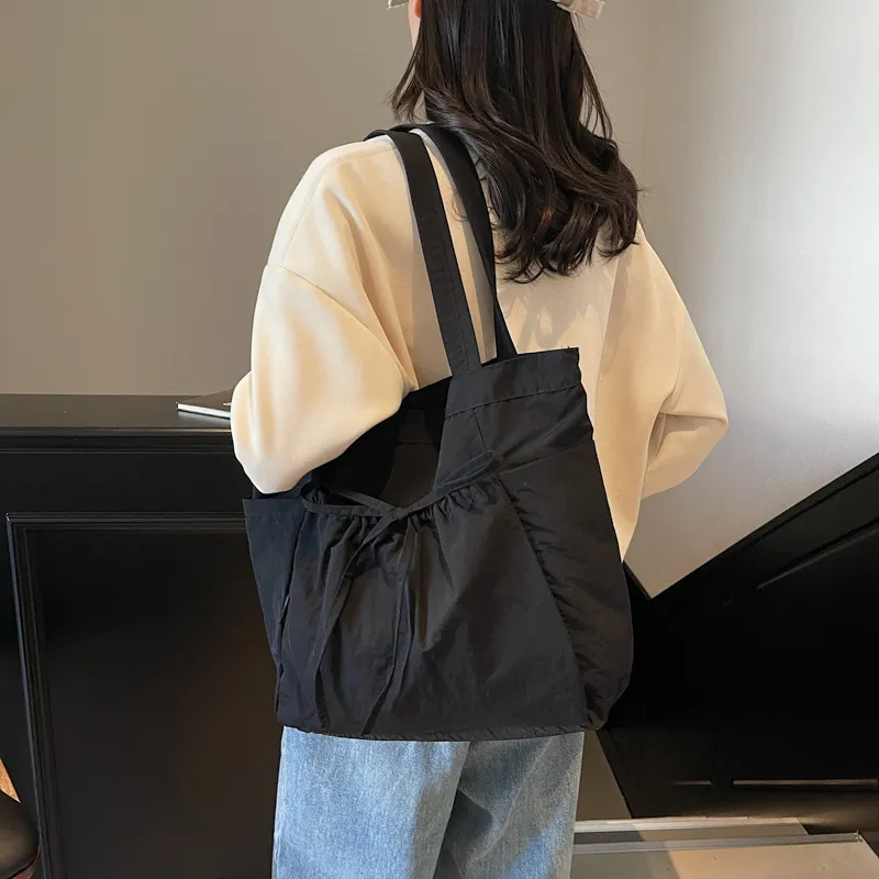 Yalu Nylon Underarm Shoulder Bag Unisex Ecru/Black/Pink/Green/Brown-8