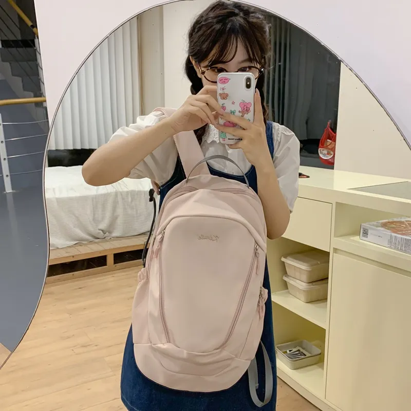Yalu Nylon Backpack Tubas Unisex Ecru/Gray/Black/Pink/Light Blue-27