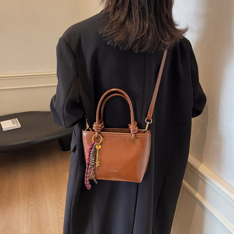 Yalu PU Crossbody One Shoulder Handbag Regular Women's Black/Coffee/Brown-4