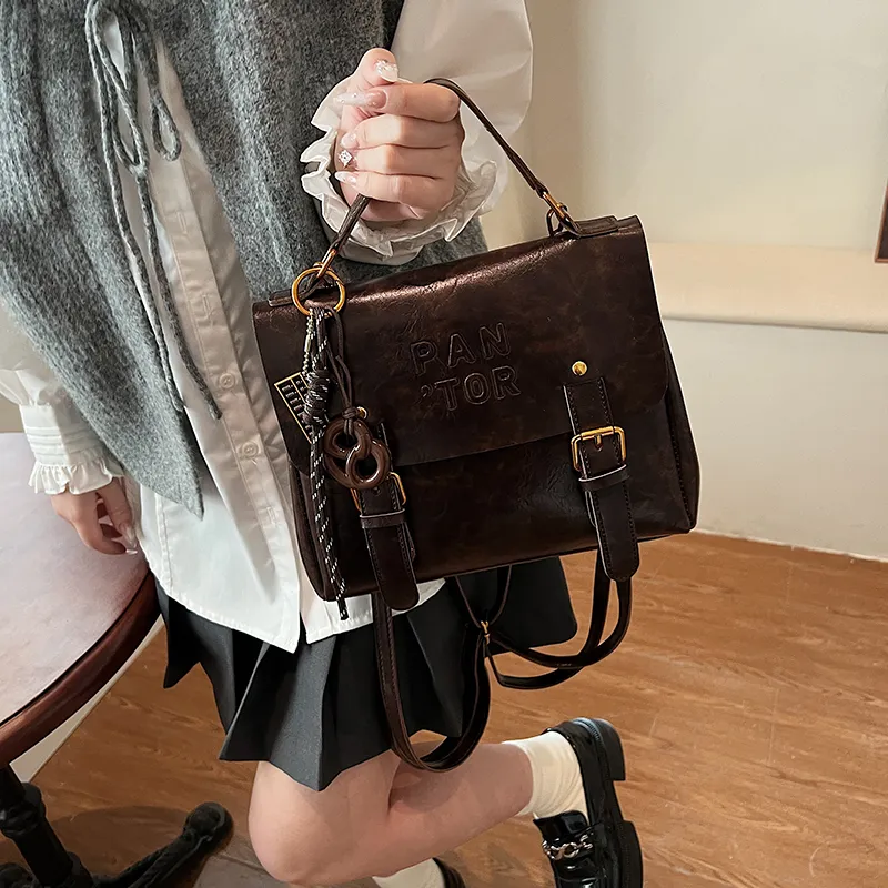 Yalu PU Backpack Regular Women's White/Black/Coffee/Brown-15