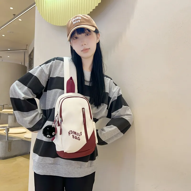 Yalu Nylon Sling Bag Regular Unisex Gray/Black/Pink/Burgundy/Blue-22