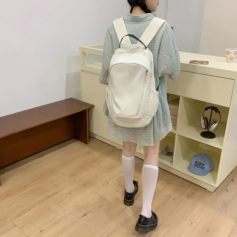 Yalu Nylon Backpack Tubas Unisex Ecru/Gray/Black/Pink/Light Blue-5