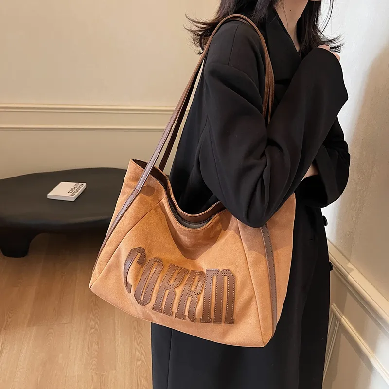 Yalu Suede Underarm Shoulder Bag Women's Black/Khaki/Coffee/Brown-27