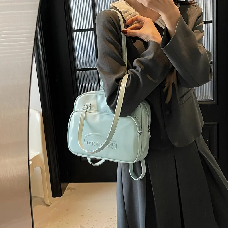 Yalu PU Backpack Shoulder Bag Regular Women's White/Black/Blue/Pink-18
