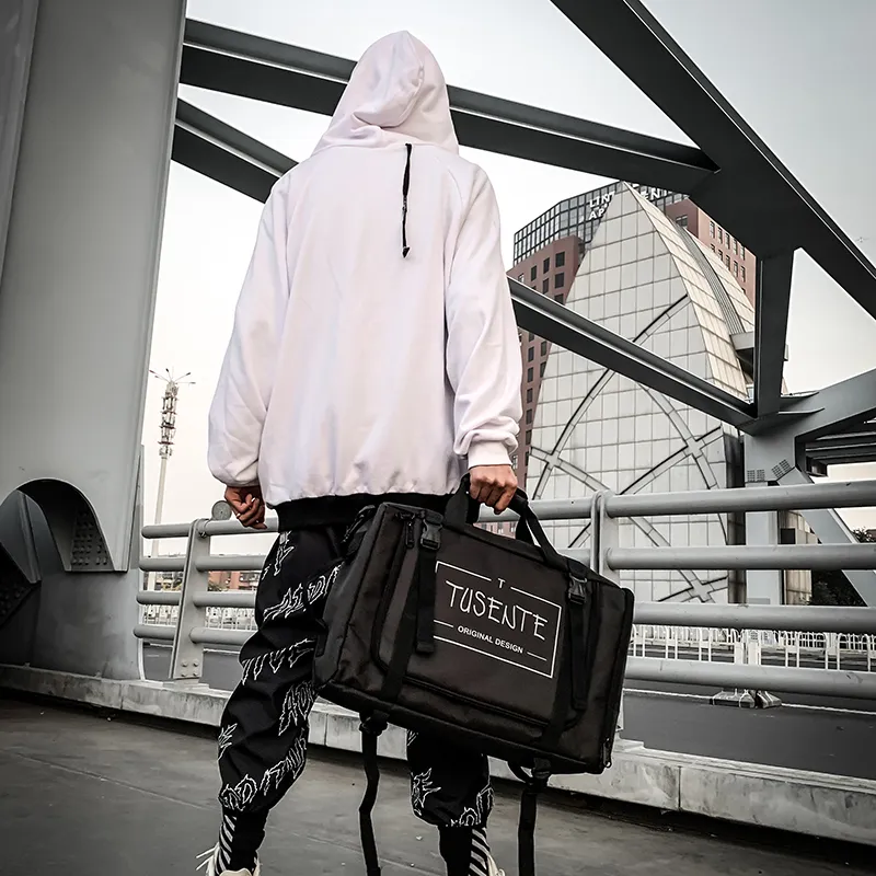Yalu Nylon Backpack Regular Unisex Light Gray/Dark Gray/Black/Red-18