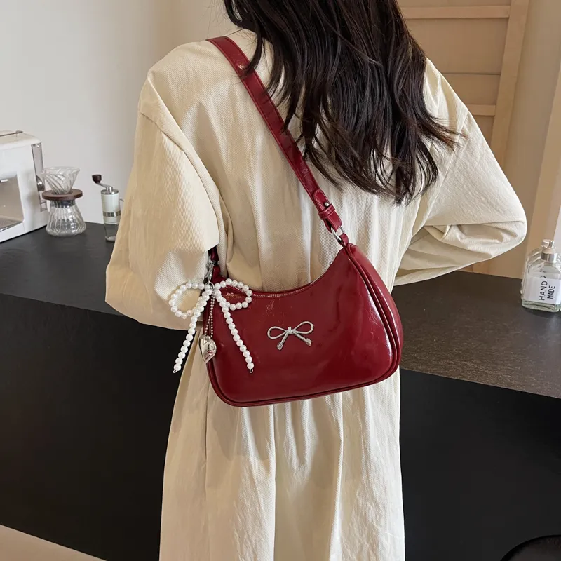 Yalu PU Shoulder Bag, Crossbody Bag Women's Ecru/Silver/Black/Red/Brown-26