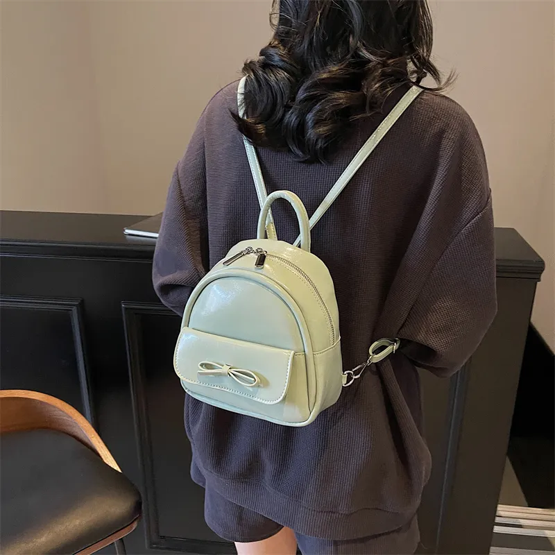 Yalu PU Backpack Women's Ecru/Silver/Black/Light Green/Pink-17