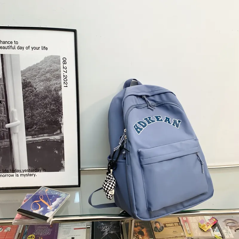 Yalu Nylon Backpack Unisex Klein Blue/White/Black/Red/Light Blue-29