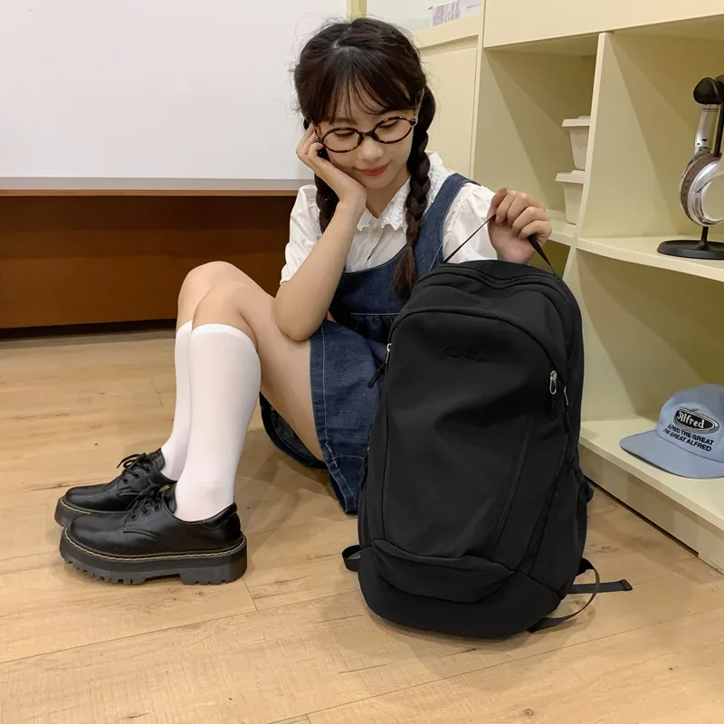Yalu Nylon Backpack Tubas Unisex Ecru/Gray/Black/Pink/Light Blue-8