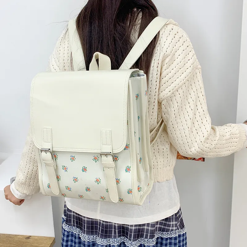 Yalu PU Backpack Regular Women's Large Floral/Small Floral-4