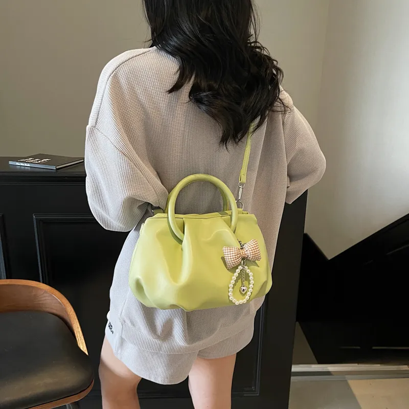 Yalu PU One Shoulder Handbag Women's Ecru/Black/Yellow/Pink-23