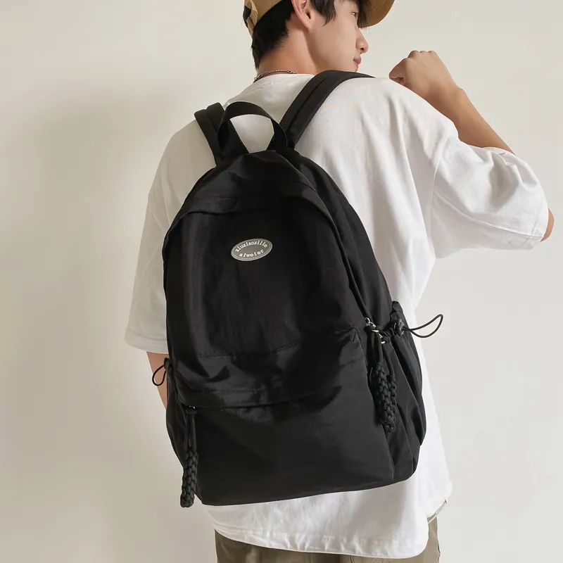 Yalu Nylon Backpack Regular Unisex Gray/Black/Light Green/Green/Pink-6