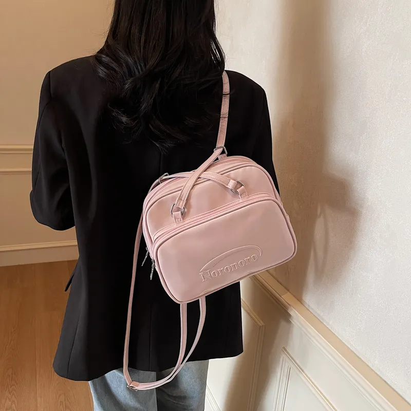 Yalu PU Backpack Shoulder Bag Regular Women's White/Black/Blue/Pink-25