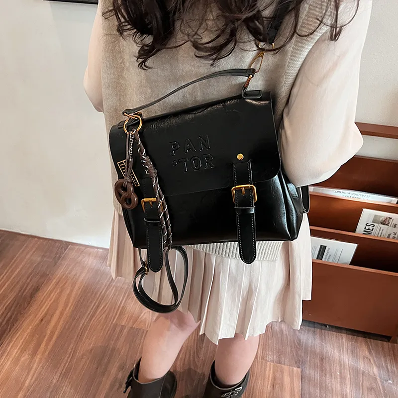 Yalu PU Backpack Regular Women's White/Black/Coffee/Brown-9