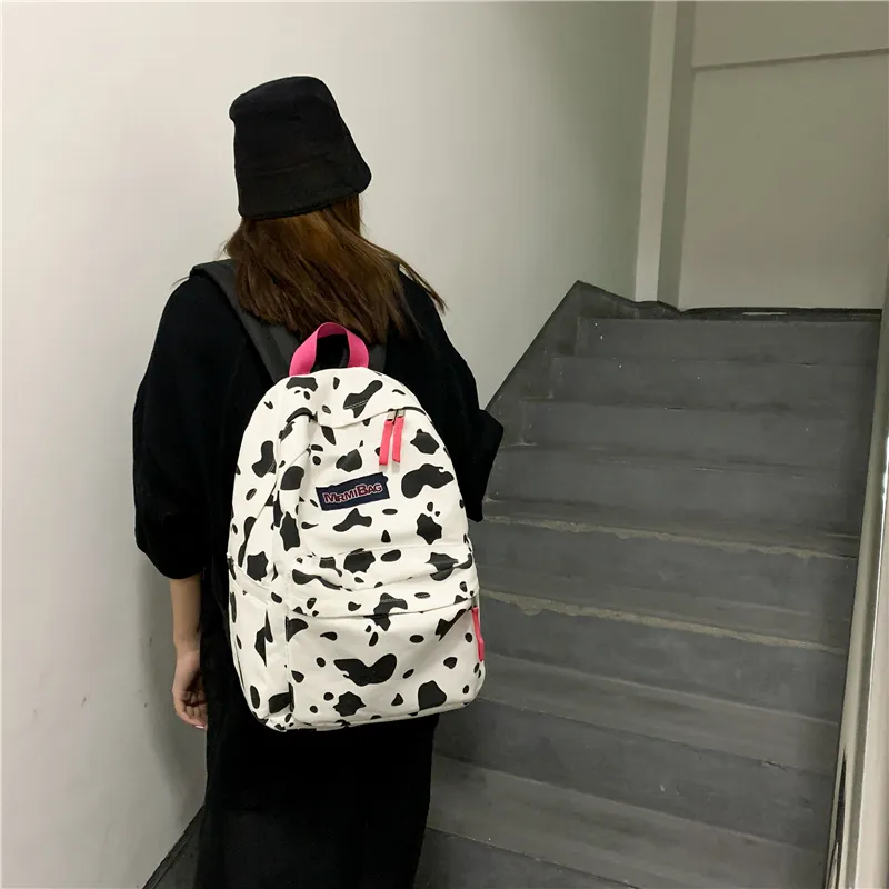 Yalu Nylon Backpack Unisex Leopard Print/Cow-10