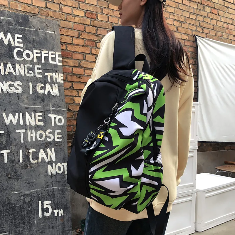 Yalu Oxford Backpack Regular Unisex Red/Yellow/Emerald Green/Peacock Blue-2