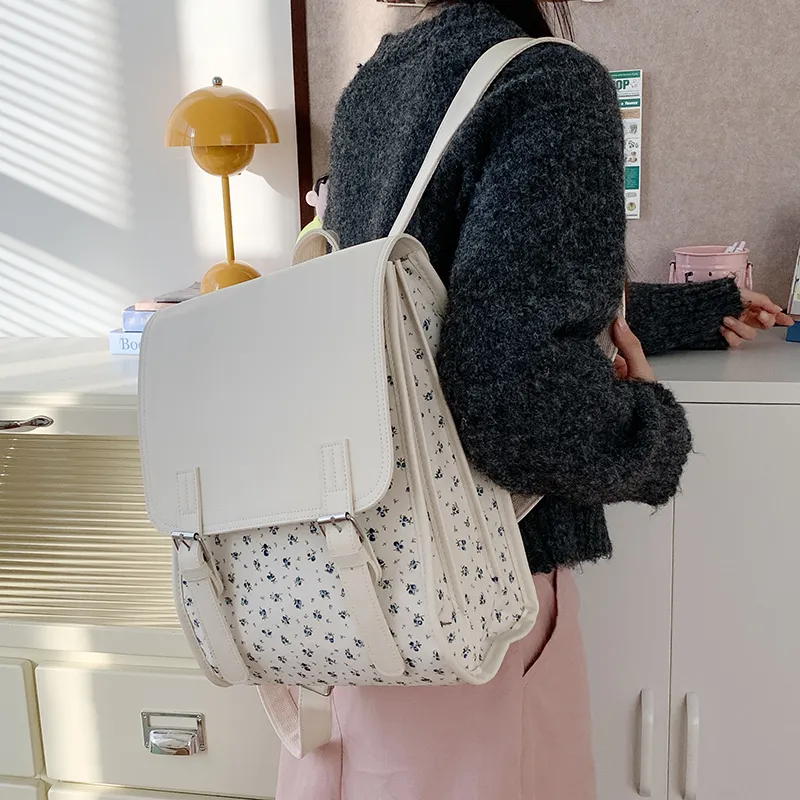 Yalu PU Backpack Regular Women's Large Floral/Small Floral-12