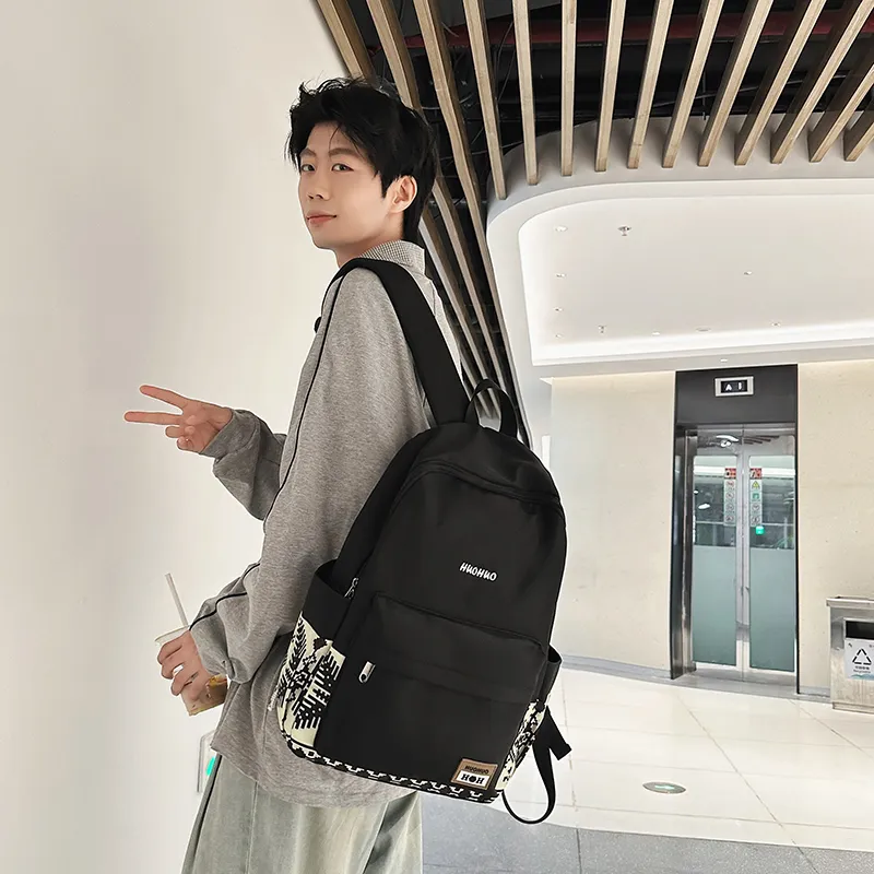 Yalu Nylon Backpack Unisex White/Gray/Black/Pink/Coffee/Green-15