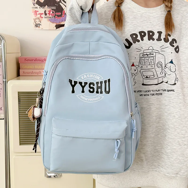 Yalu Pu Backpack Unisex White/Black/Pink/Red/Blue-30
