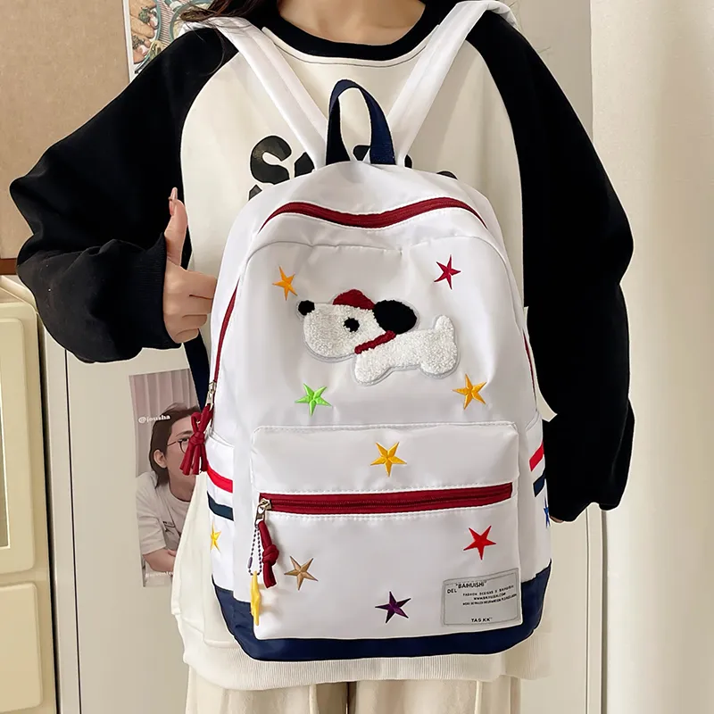 Yalu Nylon Backpack Regular Women's White-3