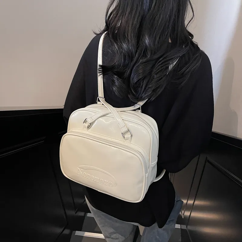 Yalu PU Backpack Shoulder Bag Regular Women's White/Black/Blue/Pink-5
