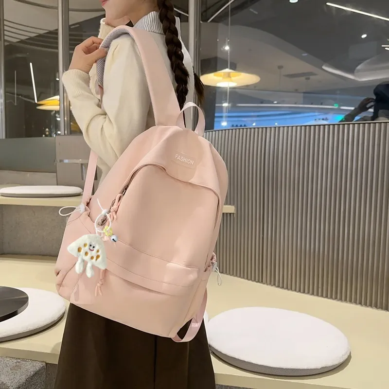Yalu Nylon Backpack Unisex Mint Green/Black/Pink/Lemon/Lake Blue-7
