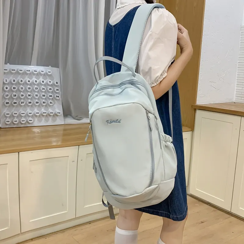 Yalu Nylon Backpack Tubas Unisex Ecru/Gray/Black/Pink/Light Blue-33