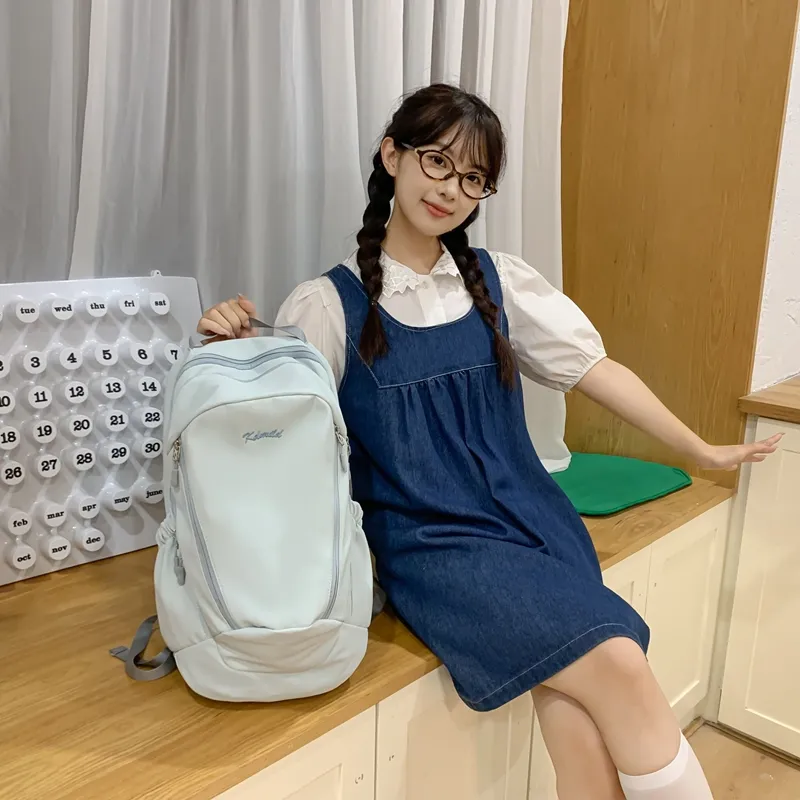 Yalu Nylon Backpack Tubas Unisex Ecru/Gray/Black/Pink/Light Blue-34
