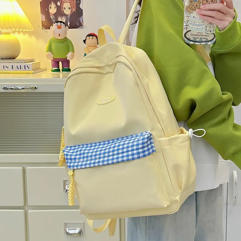 Yalu Nylon Backpack Women's White/Black/Red/Orange/Green-14
