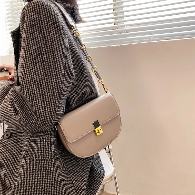 Yalu PU Shoulder Bag, Crossbody Bag Regular Women's Khaki/White/Black/Gray/Yellow/Green-24