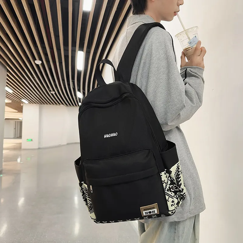 Yalu Nylon Backpack Unisex White/Gray/Black/Pink/Coffee/Green-17