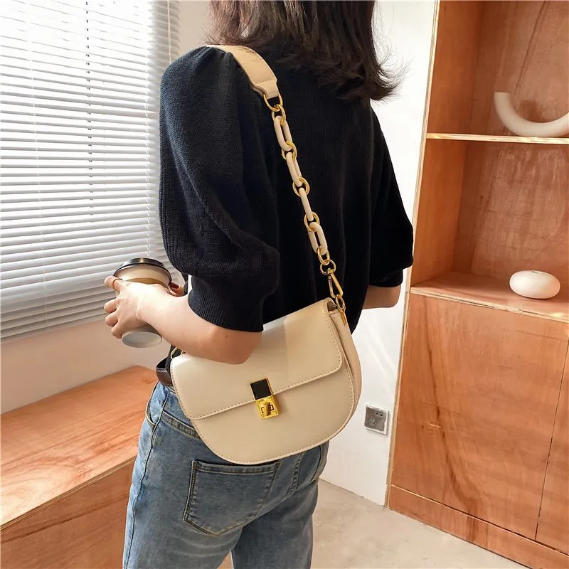Yalu PU Shoulder Bag, Crossbody Bag Regular Women's Khaki/White/Black/Gray/Yellow/Green-12