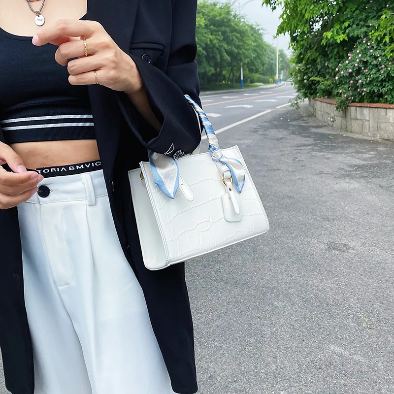 Yalu PU Shoulder Bag, Crossbody Bag, Handbag Regular Women's Black/White-13