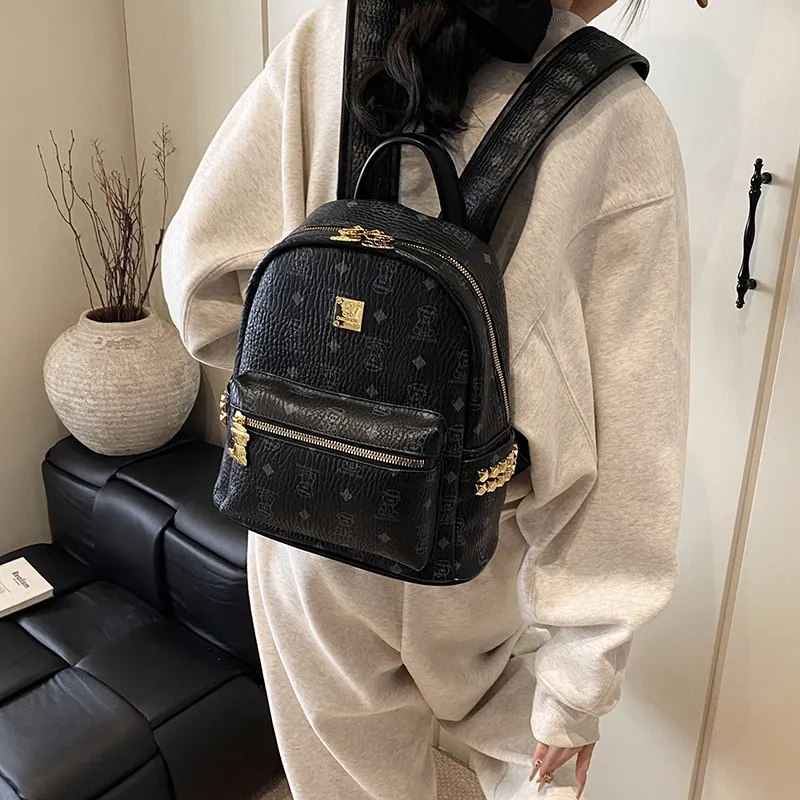 Yalu PU Backpack Regular Women's Black/Beige/Pink/Brown-17