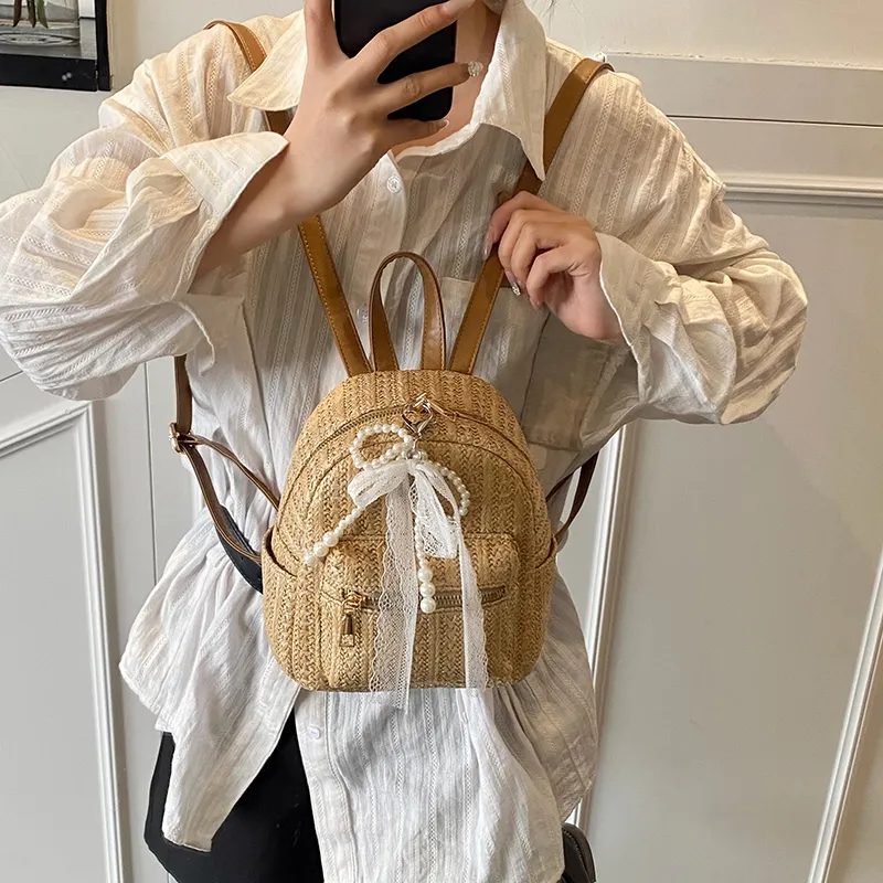 Yalu PU Backpack Women's Ecru/Khaki-13