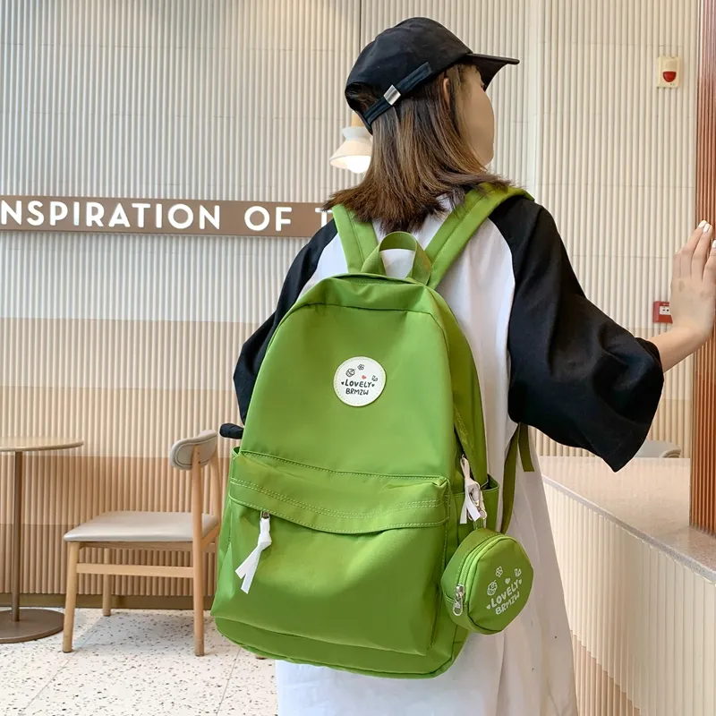 Yalu Nylon Backpack Regular Unisex White/Black/Ginger Yellow/Green/Dark Blue/Red-15